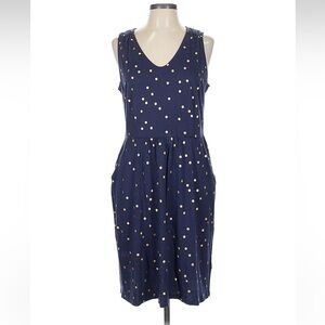 Boden Navy Dress with Gold Dots